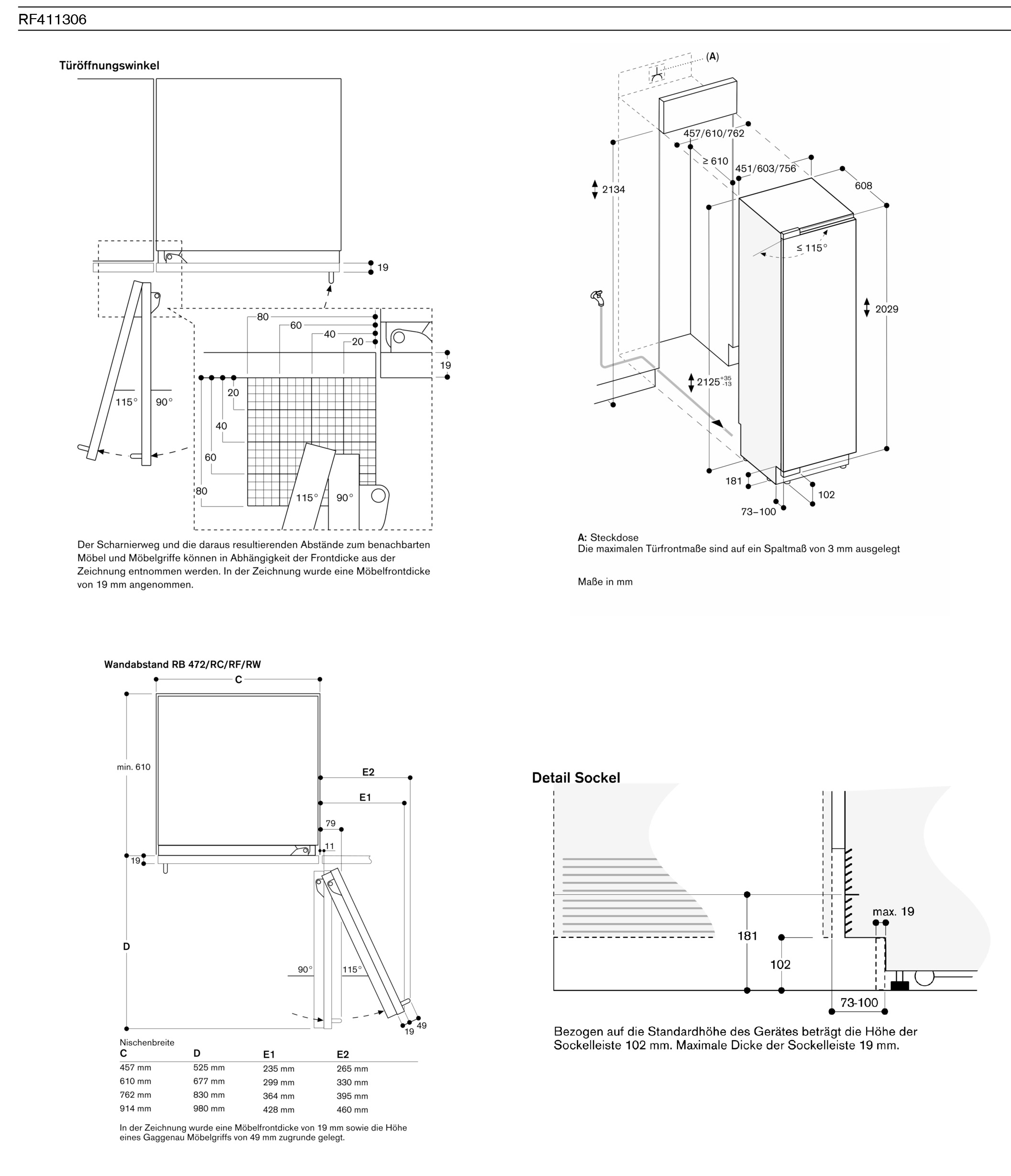 Встраиваемая морозильная камера Gaggenau RF 411 306
