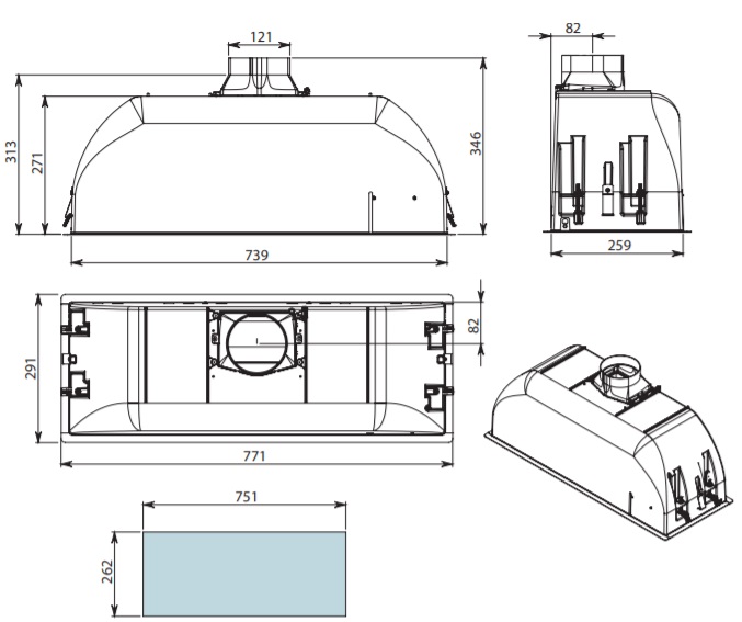  Falmec BUILT-IN BURANO 70 INOX