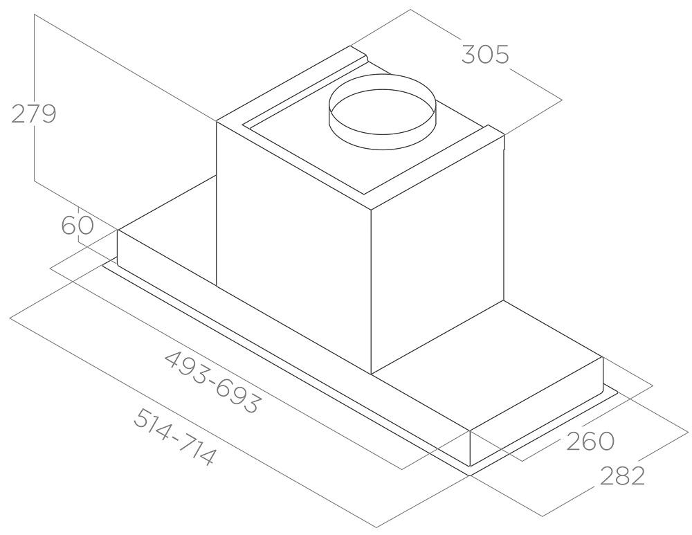 Встраиваемая вытяжка Elica HIDDEN ADV PLUS @ BLGL/A/52