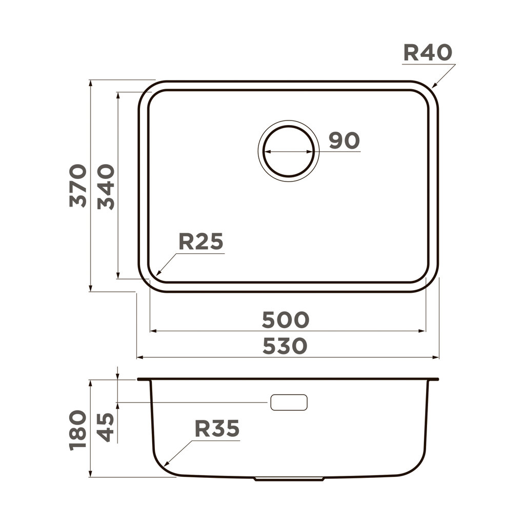  Omoikiri Omi 53-U/I Ultra Mini -GB графит