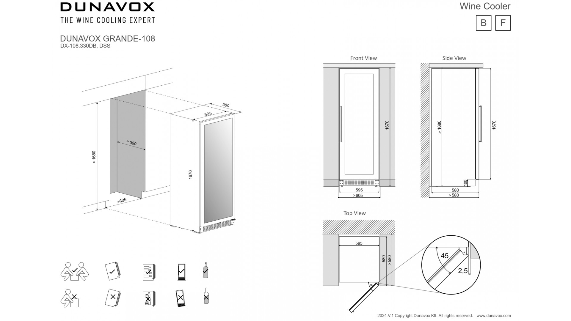 Винный шкаф Dunavox DX-108.330DMB
