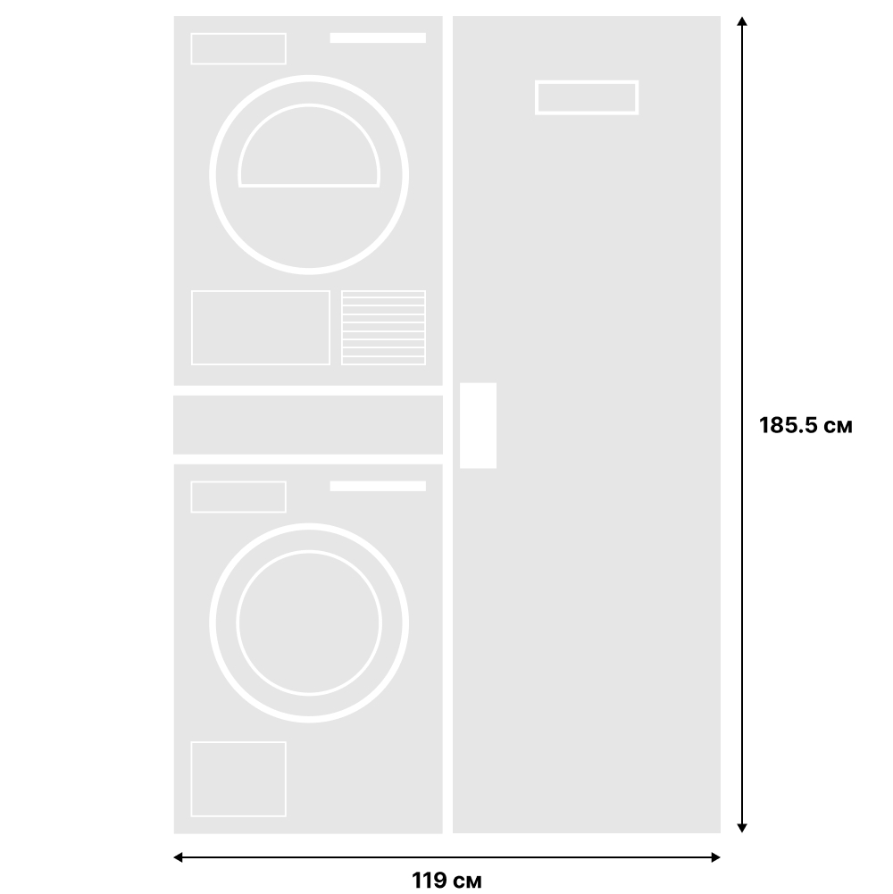  Logic 24 (стиральная машина Asko W4086C.W/3 + сушильная машина Asko T408HD.W + сушильный шкаф Asko DC7784 V.W + выдвижная полка Asko HDB1153W)