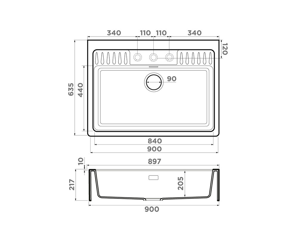 Мойка для кухни Omoikiri Kinokawa 90 WH белый