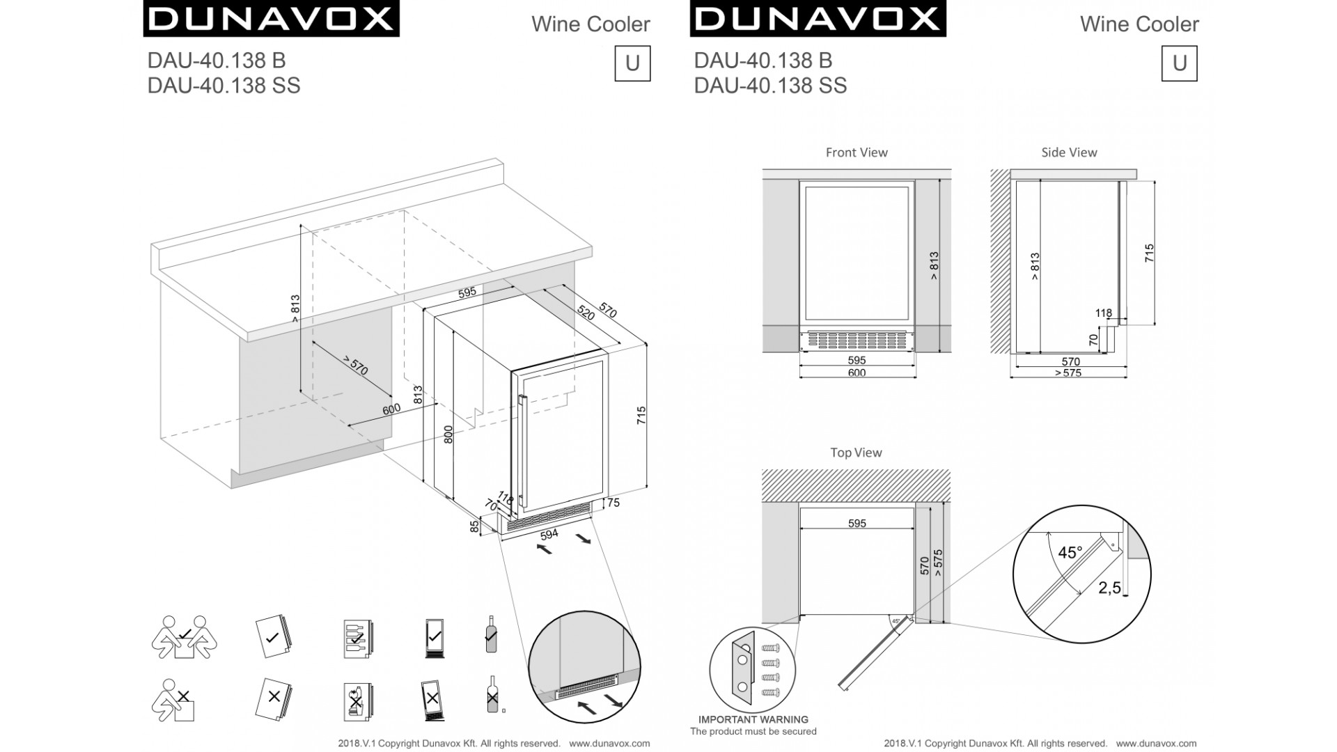 Винный шкаф Dunavox DAUF-40.138C