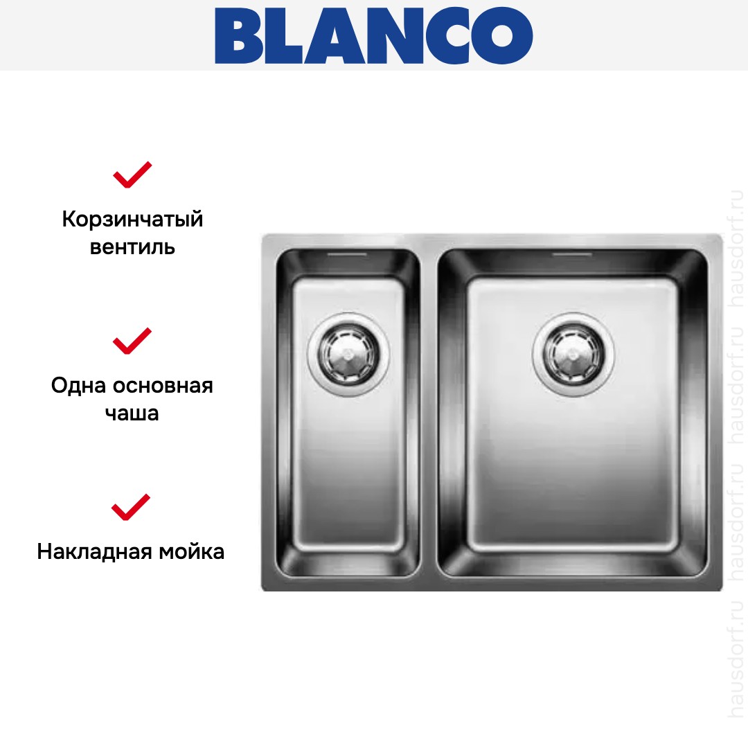 Мойка Blanco Andano 340/180-IF чаша справа нержавеющая сталь