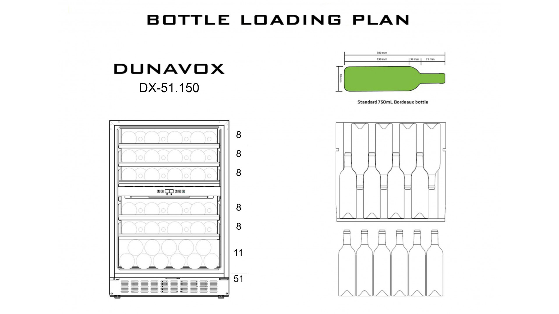 Винный шкаф Dunavox DX-51.150DBK/DP