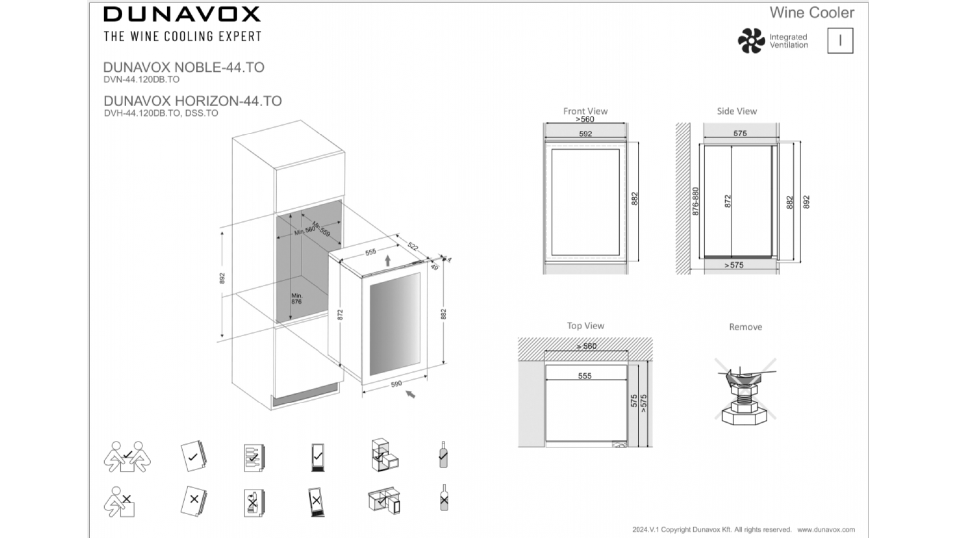 Винный шкаф Dunavox DVH-44.120DMB.TO