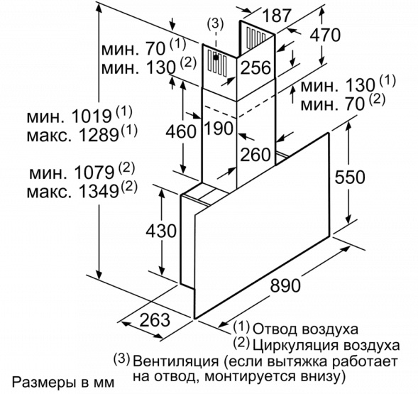 Вытяжка для настенного монтажа BOSCH DWF97RV60