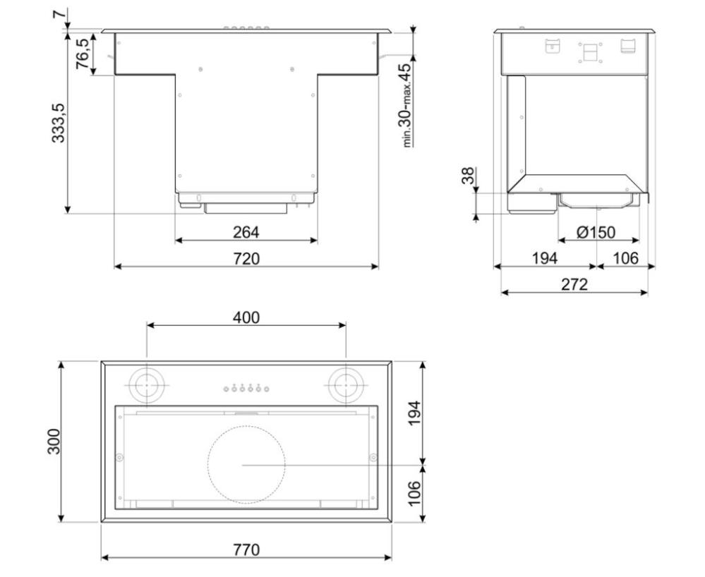 Встраиваемая вытяжка Smeg KSEG78PXE