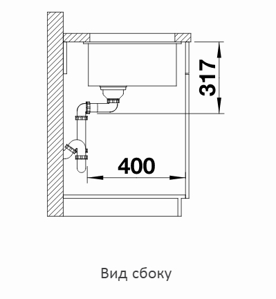  Blanco Etagon 500-U черный, отводная арматура InFino