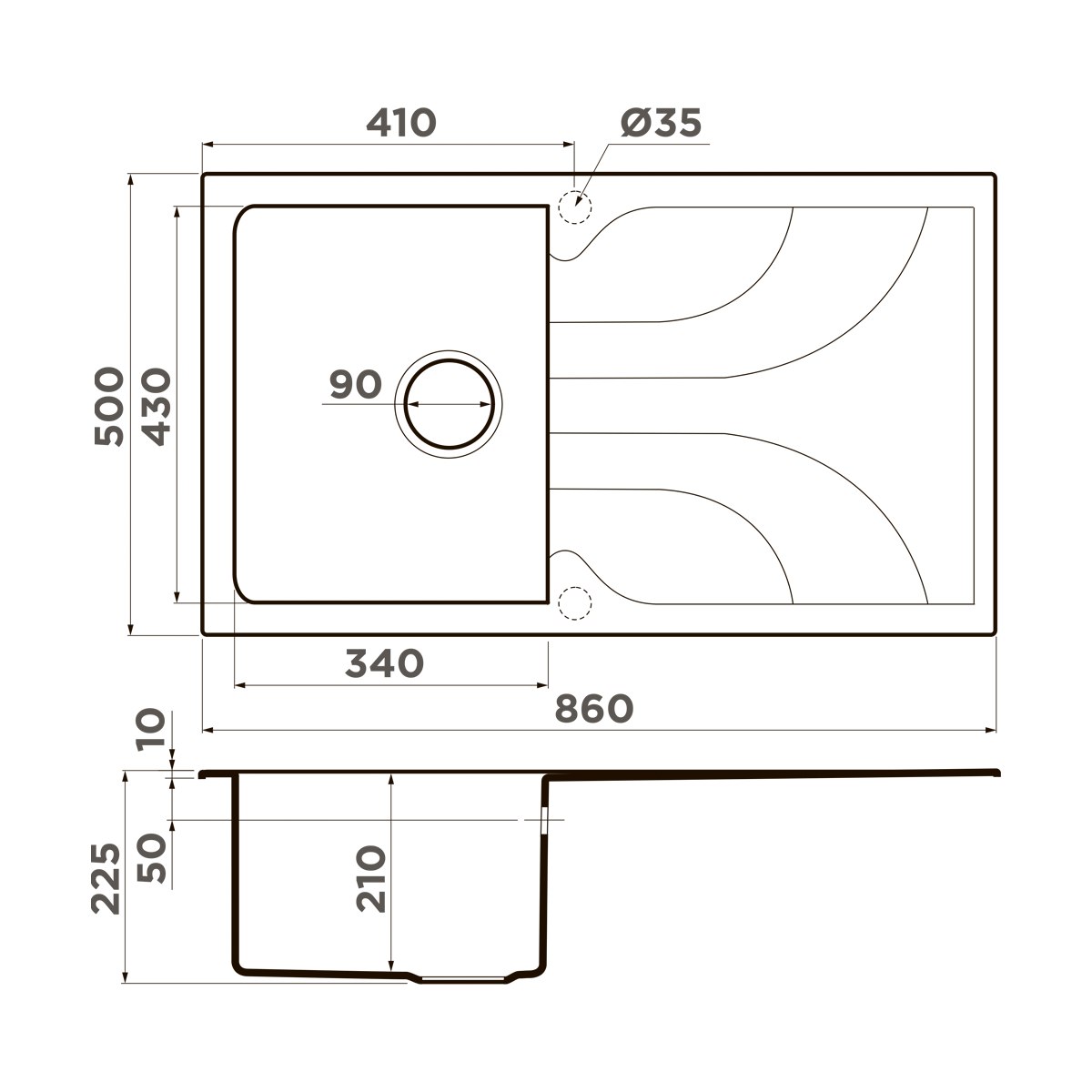  Omoikiri Yasugata 86-WH белый
