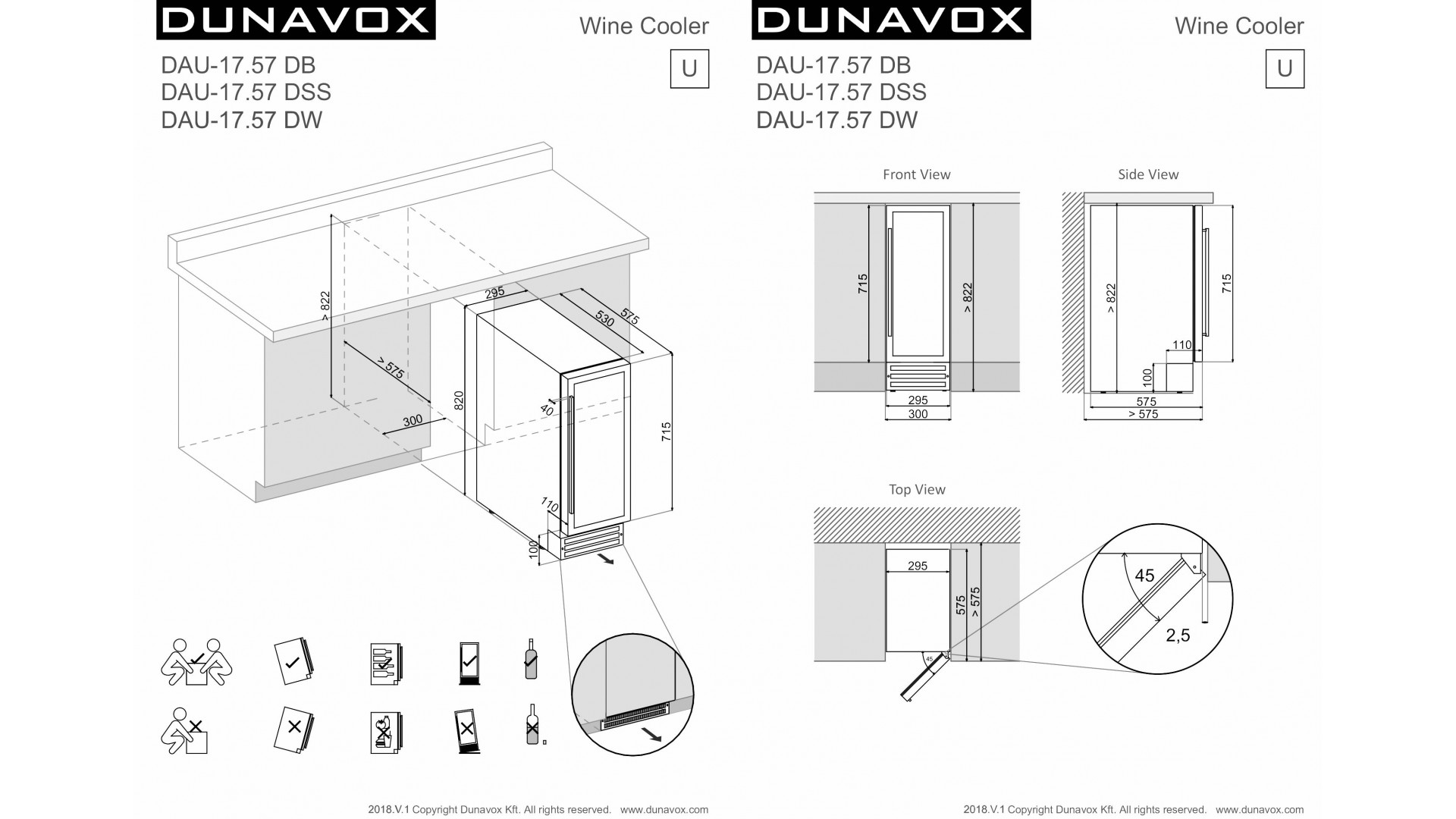 Винный шкаф Dunavox DAU-17.57DSS