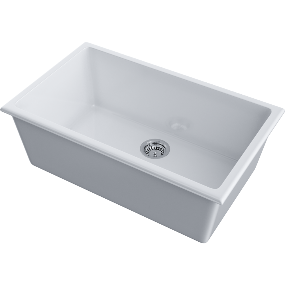 Мойка для кухни Omoikiri Okinoshima 76-U/I-WH-Glossy Natceramic белый глянцевый