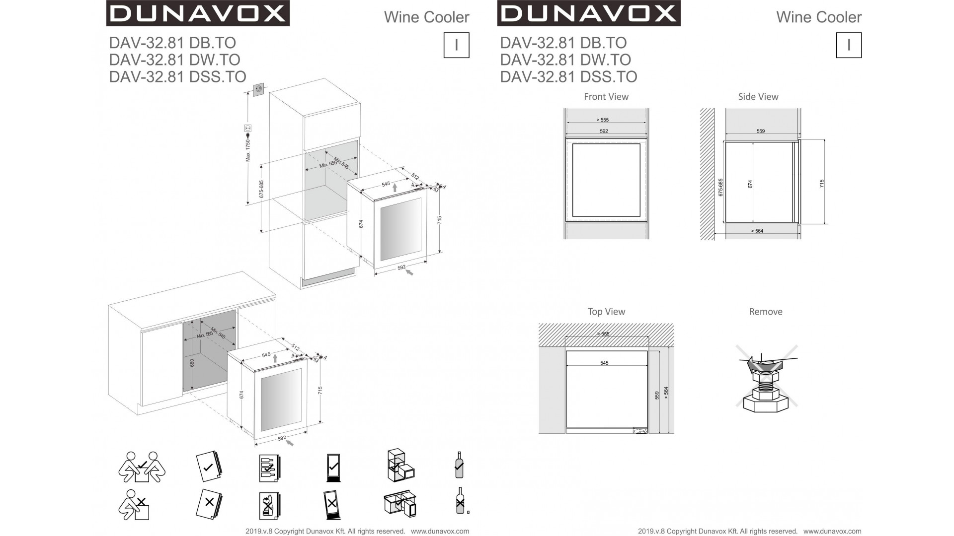 Винный шкаф Dunavox DAV-32.81DW.TO