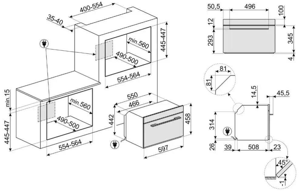 Духовой шкаф с паром Smeg SO4302S3X