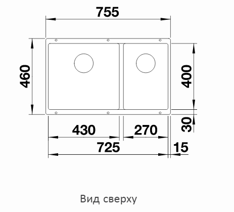  Blanco Subline 430/270-U черный, InFino