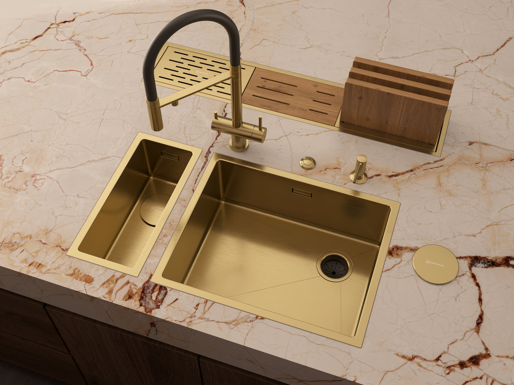  Omoikiri Taki 54-U/IF-LG Side SF светлое золото