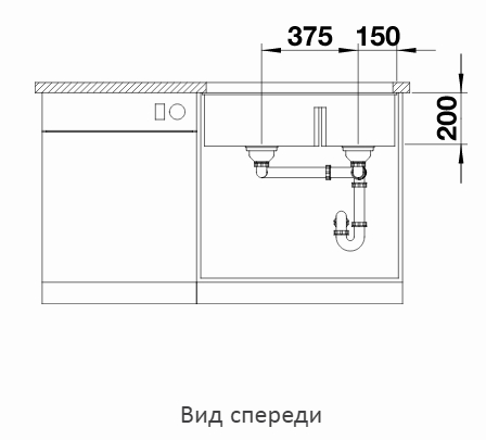 Мойка для кухни Blanco Subline 430/270-U черный, InFino