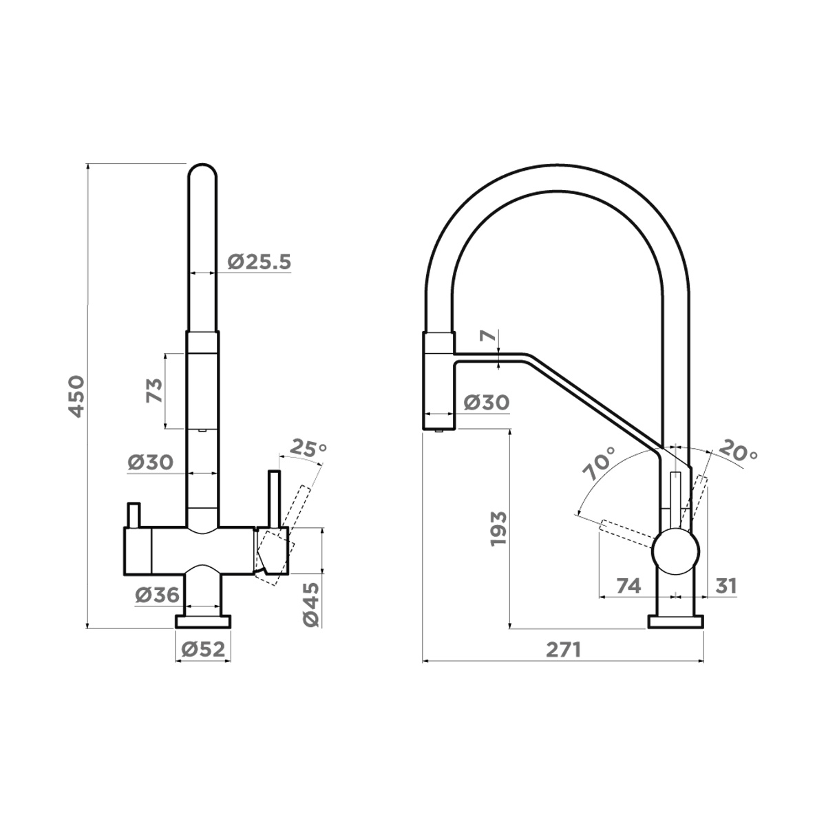  3-в-1 Omoikiri Akeno LG светлое золото