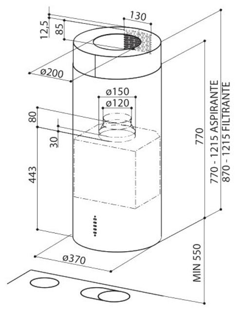 Вытяжка Faber CYLINDRA IS./4 EV8 X A37