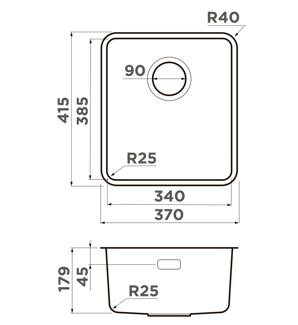  Omoikiri Omi 37-U/I Ultra-GB графит