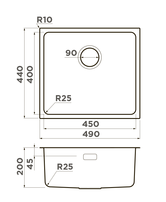  Omoikiri Tadzava 49-U/I IN нерж.сталь