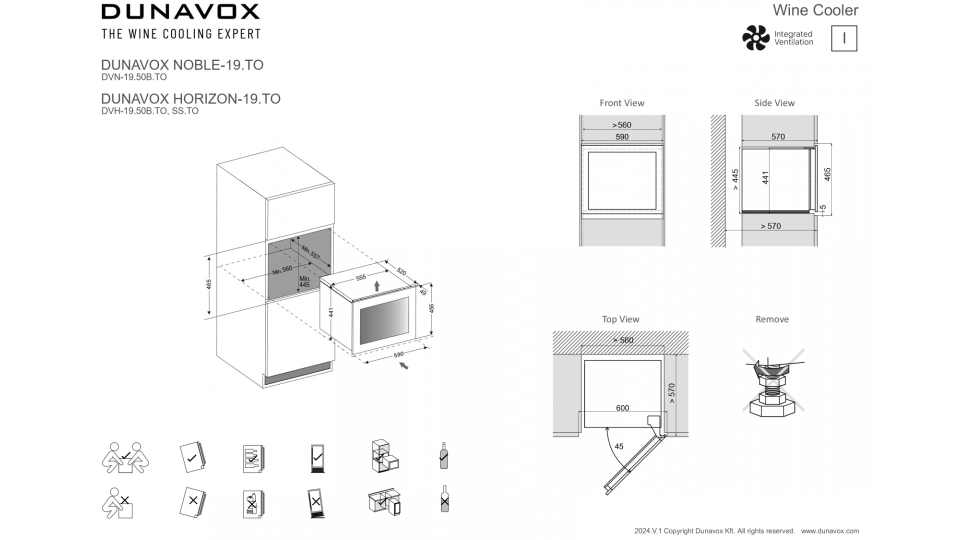 Винный шкаф Dunavox DVH-19.50B.TO