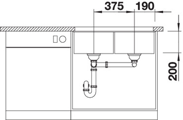  Blanco Subline 350/350-U белый, отводная арматура InFino