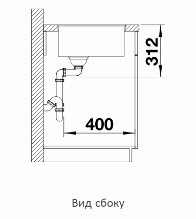  Blanco Subline 500-F черный, отводная арматура InFino