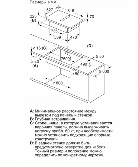 Индукционная варочная панель с интегрированной вытяжкой BOSCH PXX875D67E