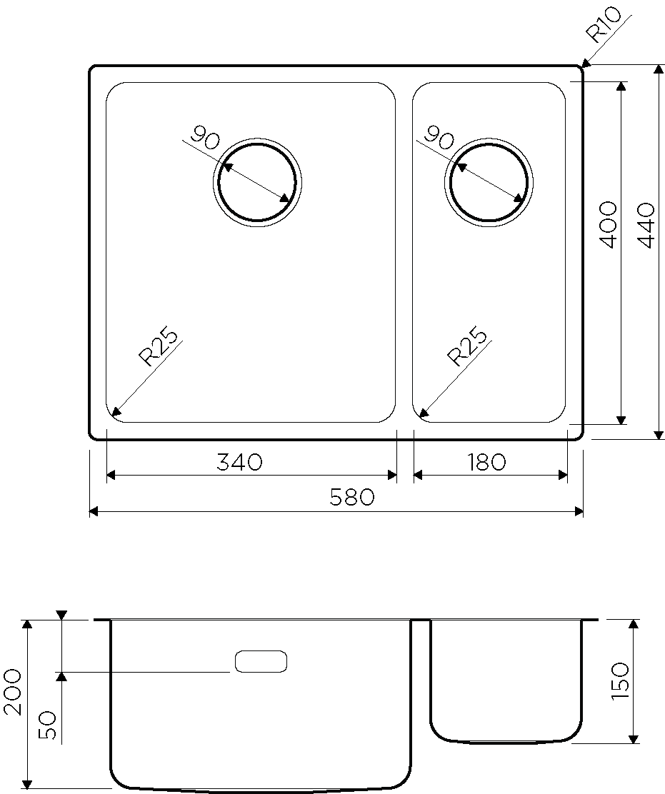  Omoikiri Tadzava 58-2-U/IF-IN-L нерж.сталь