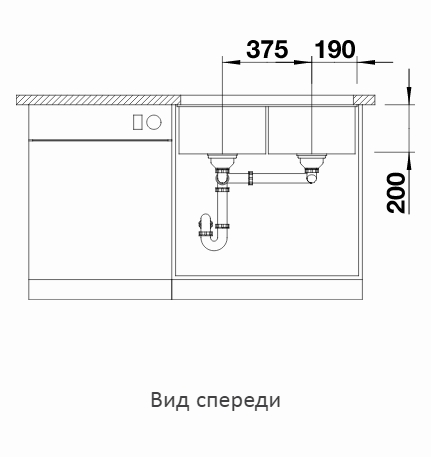 Мойка Blanco Subline 350/350-U черный, отводная арматура InFino