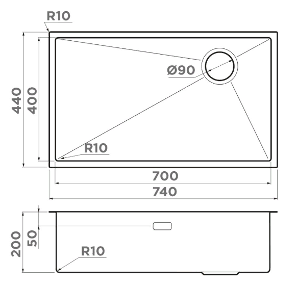  Omoikiri Taki 74-U/IF SIDE GB графит