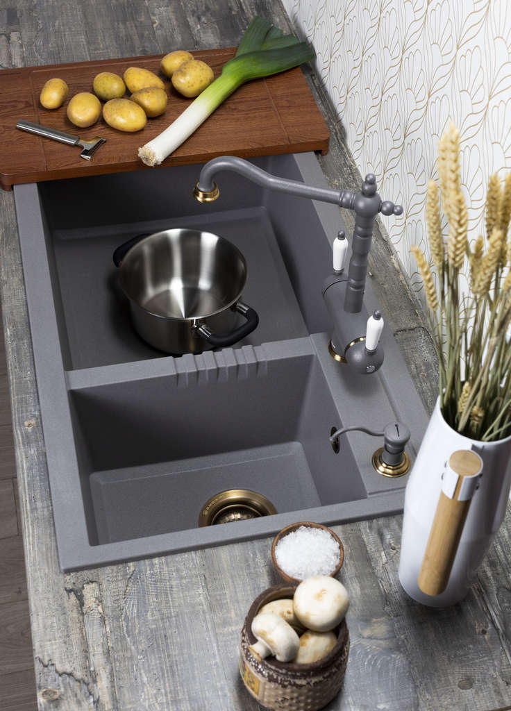  Omoikiri Tedori 86-2-LB-PL платина