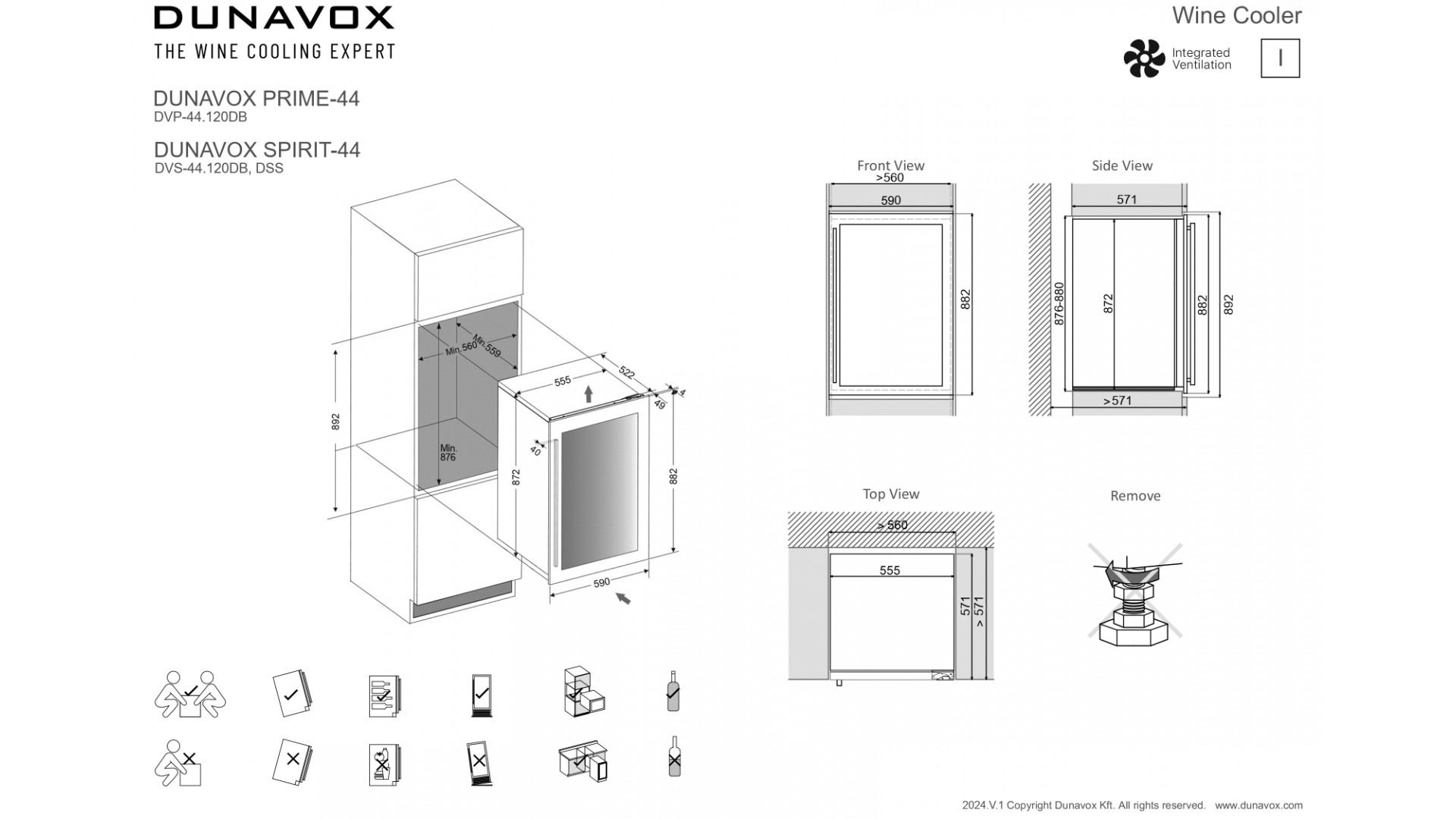 Винный шкаф Dunavox DVS-44.120DSS