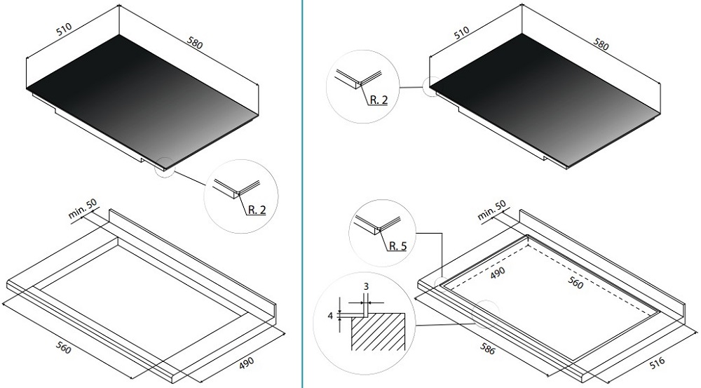  Falmec PIANO INDUZIONE (58 х 51)