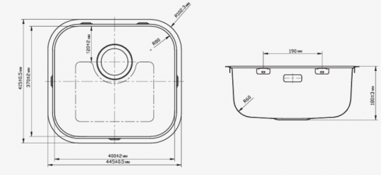  Omoikiri Omi 44-U/I-GM вороненая сталь