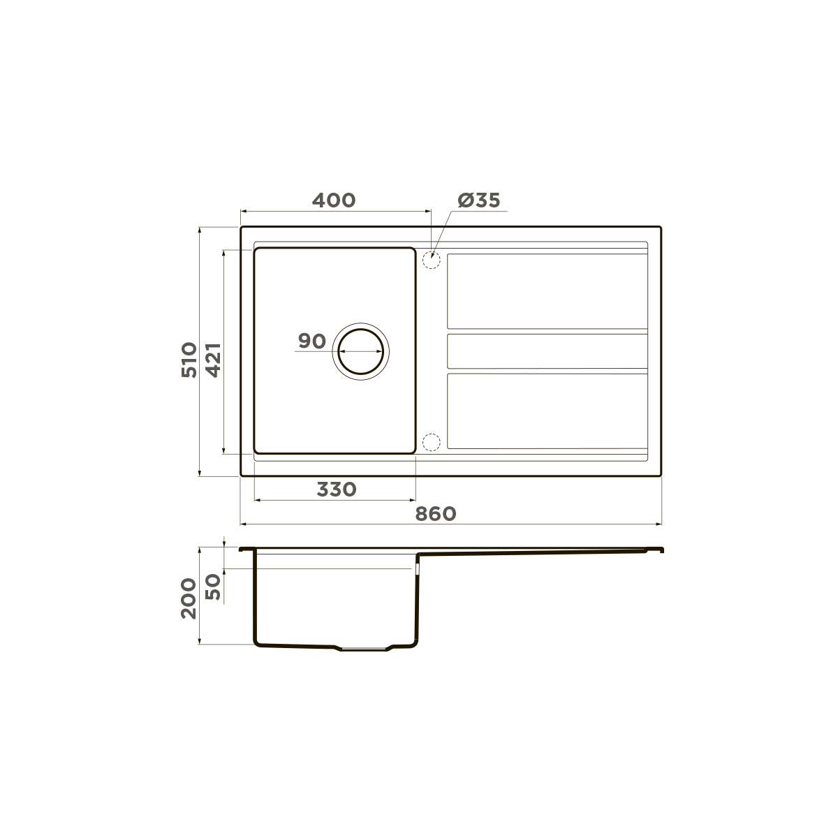  Omoikiri Kitagawa 86 GB графит