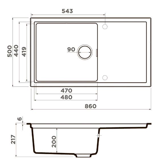  Omoikiri Sintesi 86 LG leningrad grey