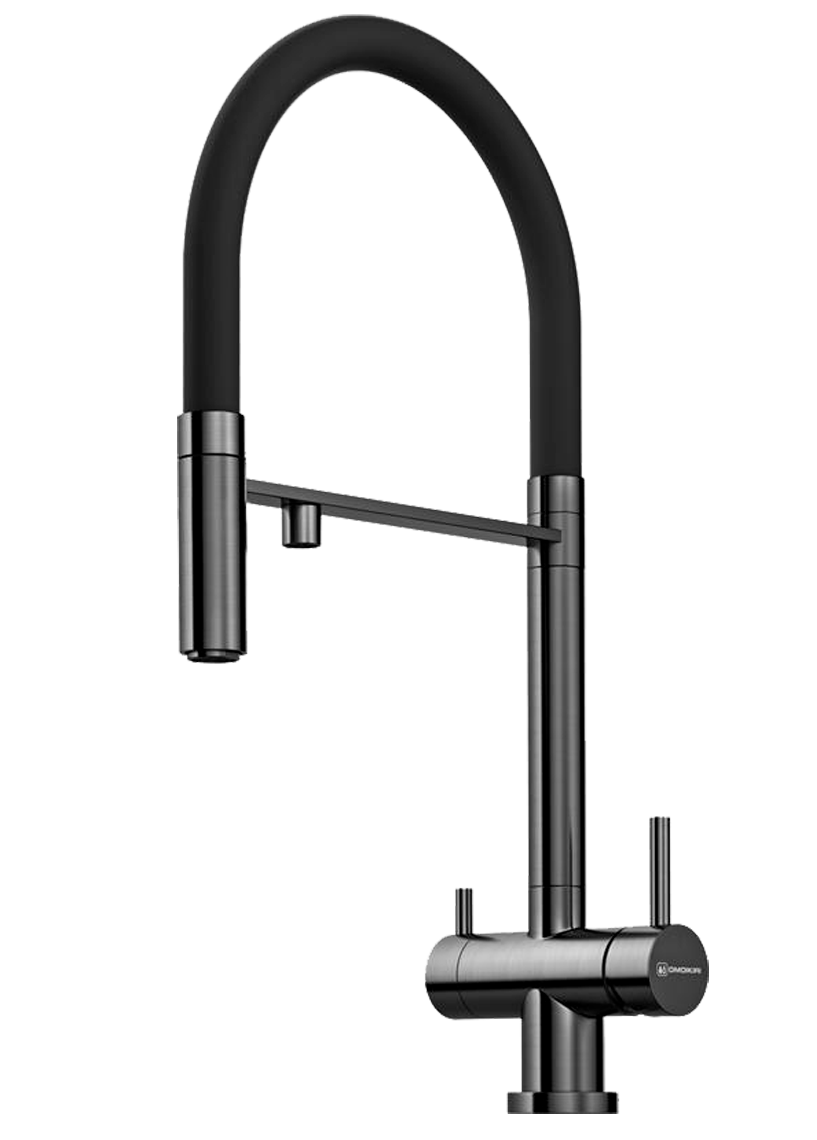 Смеситель для кухни Omoikiri Kanto GM-BL вороненая сталь / черный