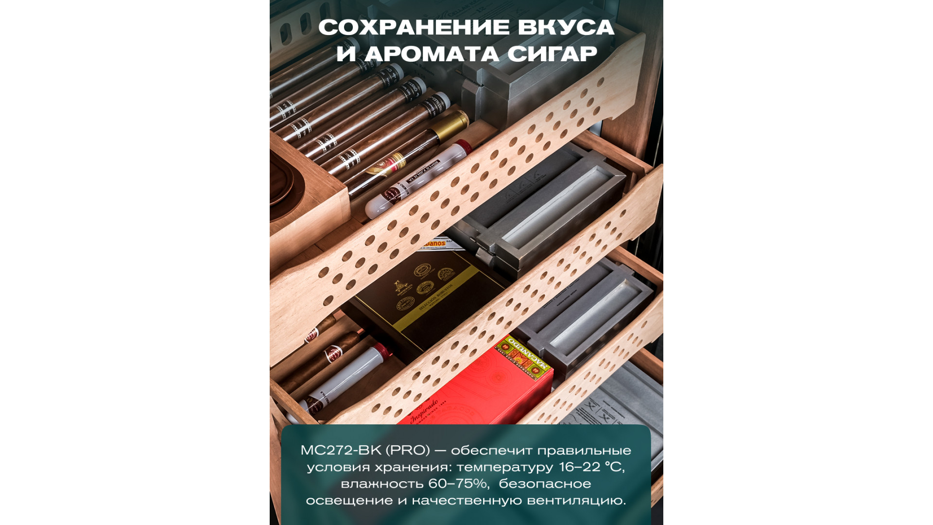 Хьюмидор шкаф Meyvel MC-272BK (PRO)