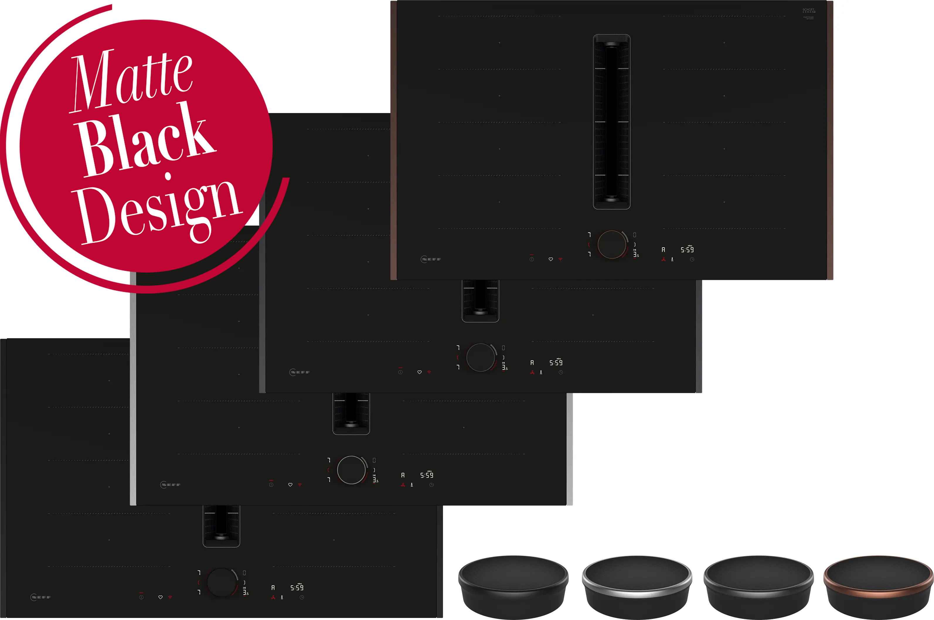 Встраиваемая индукционная варочная панель с вытяжкой Neff V68YYX4B0