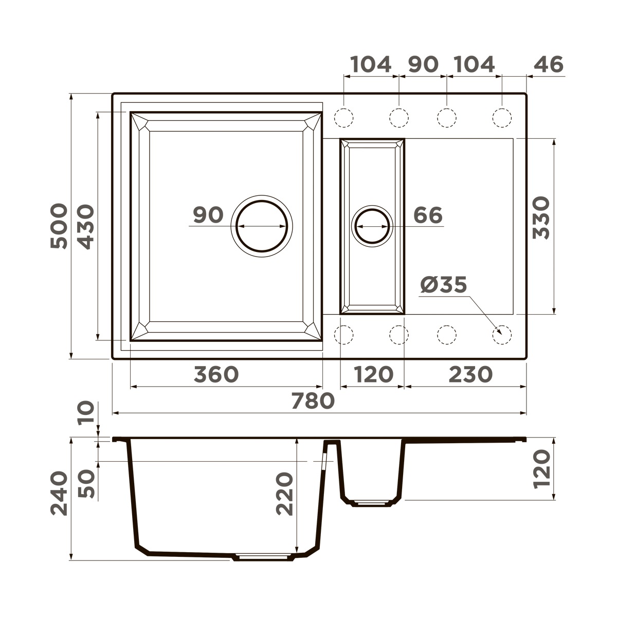  Omoikiri Sakaime 78-2-GR leningrad grey