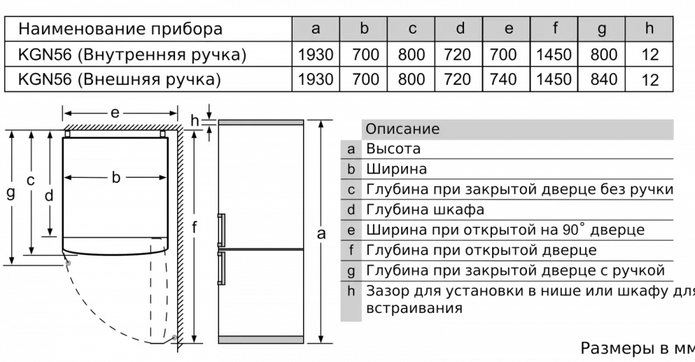 Холодильник с нижней морозильной камерой BOSCH KGN56HI20R