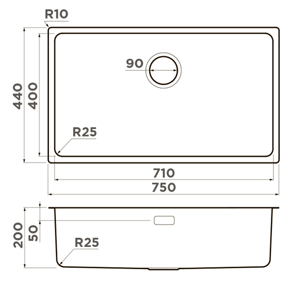 Мойка для кухни Omoikiri Tadzava 75-U/I IN