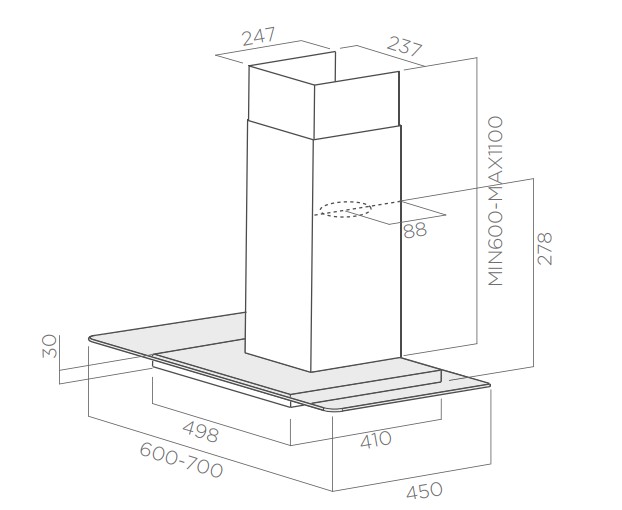 Вытяжка ELICA FLAT GLASS IX/A/60