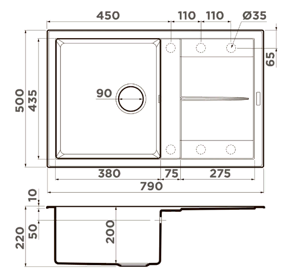  Omoikiri Sumi 79A WH белый