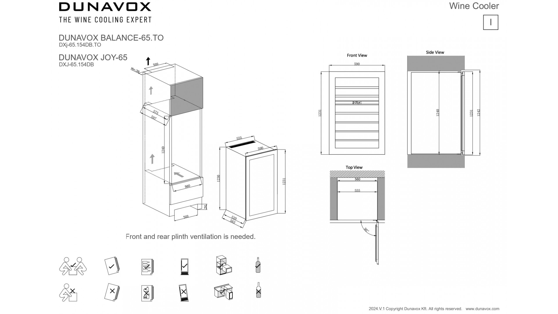 Винный шкаф Dunavox DXJ-65.154DB