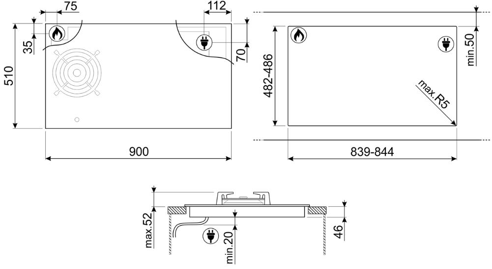 Варочная панель Smeg PM6954R