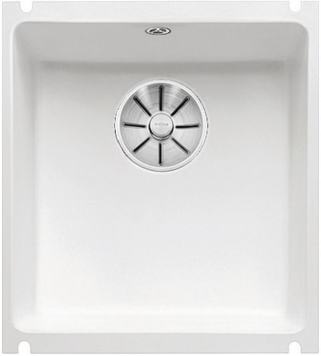 Мойка Blanco SUBLINE 375-U керамика отводная арматура InFino® глянцевый белый